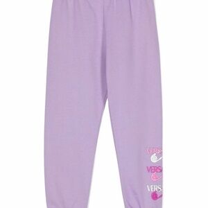 Versace Kids Lavender Sweatpants with Pink Logo